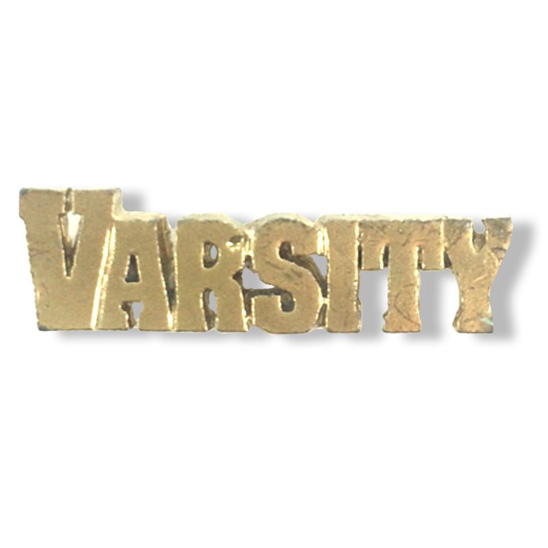 7/16 Inch Gold Varsity Chenille Pin-Brooches & Lapel Pins-Lapel Pin Corner