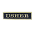 7/16 x 1/34 Inch Brass and Black Enameled Usher Pin-Brooches & Lapel Pins-Lapel Pin Corner