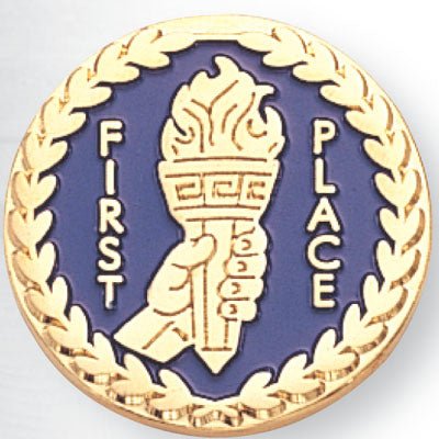 7/8 Inch Gold First Place Pin-Brooches & Lapel Pins-Lapel Pin Corner