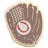 7/8 Inch Gold Glove with Baseball Enameled Lapel Pin-Brooches & Lapel Pins-Lapel Pin Corner