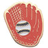7/8 Inch Gold Glove with Softball Enameled Lapel Pin-Brooches & Lapel Pins-Lapel Pin Corner