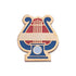 7/8 Inch Gold Music Lyre Enameled Lapel Pin-Brooches & Lapel Pins-Lapel Pin Corner