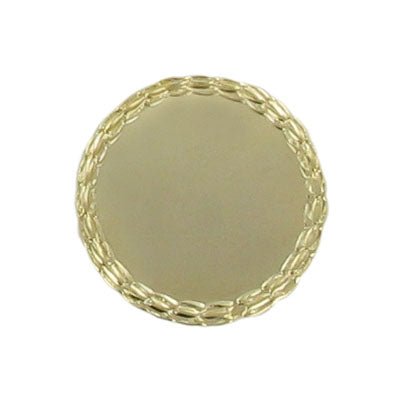 7/8 Inch Gold Plain Insert Medal with Bordered Wreath Lapel Pin-Brooches & Lapel Pins-Lapel Pin Corner