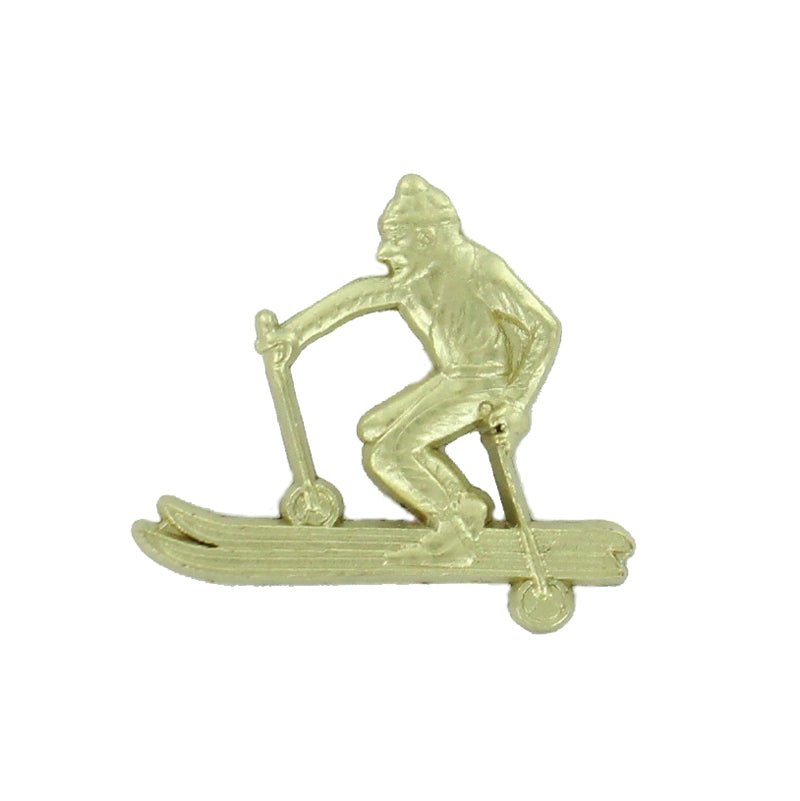 7/8 Inch Gold Skiing Chenille Pin-Brooches & Lapel Pins-Lapel Pin Corner