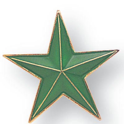 7/8 Inch Green Star Lapel Pin-Brooches & Lapel Pins-Lapel Pin Corner