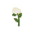 7/8 Inch Long Stem White Rose Enameled Lapel Pin-Brooches & Lapel Pins-Lapel Pin Corner