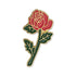 7/8 Inch Red Long Stem Rose Enameled Lapel Pin-Brooches & Lapel Pins-Lapel Pin Corner