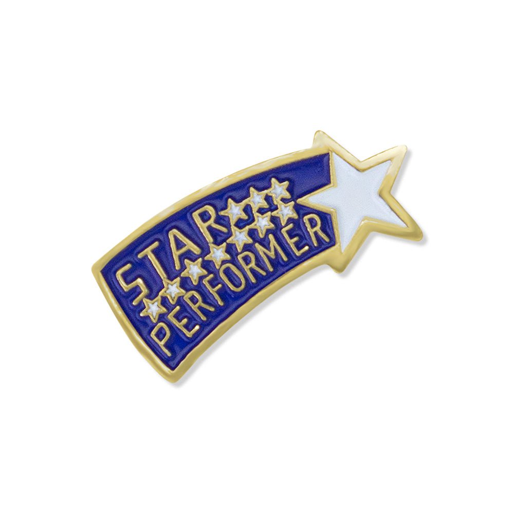 7/8 Inch "Star Performer" with Star Enameled Lapel Pin-Brooches & Lapel Pins-Lapel Pin Corner