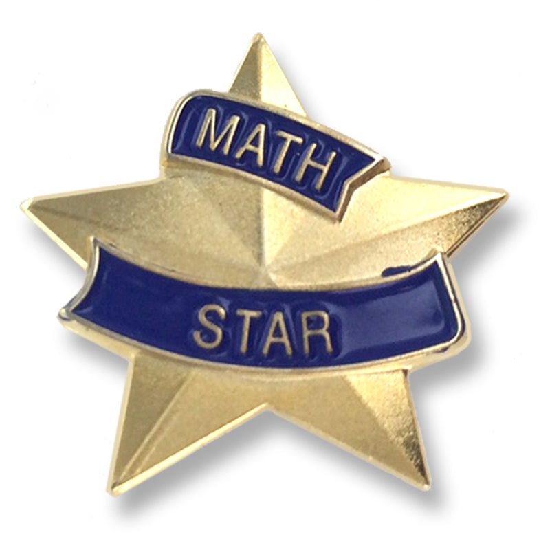 7/8 Inch Blue and Gold "Math Star" Lapel Pin - Lapel Pin Corner