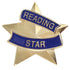 7/8 Inch Blue and Gold "Reading Star" Lapel Pin - Lapel Pin Corner