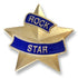 7/8 Inch Blue and Gold "Rock Star" Lapel Pin - Lapel Pin Corner