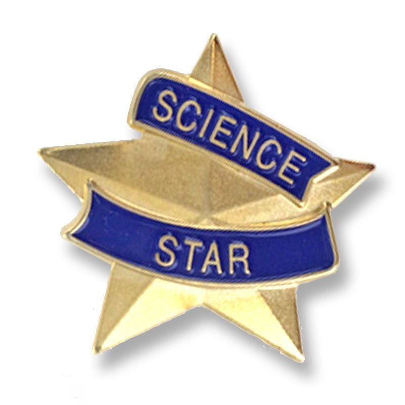 7/8 Inch Blue and Gold "Science Star" Lapel Pin - Lapel Pin Corner