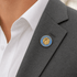 7/8 Inch Bright Gold Light Blue "Team Member of the Day" Lapel Pin - Lapel Pin Corner