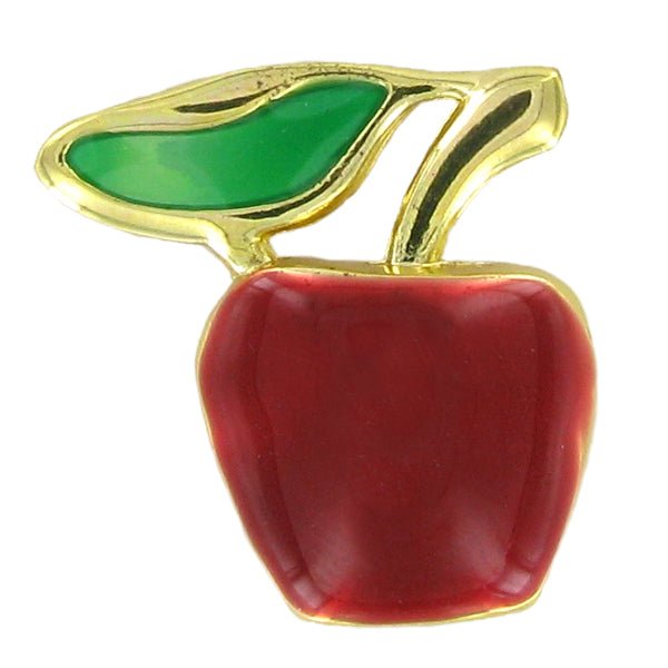 7/8 Inch Gold Apple Enameled Lapel Pin - Lapel Pin Corner