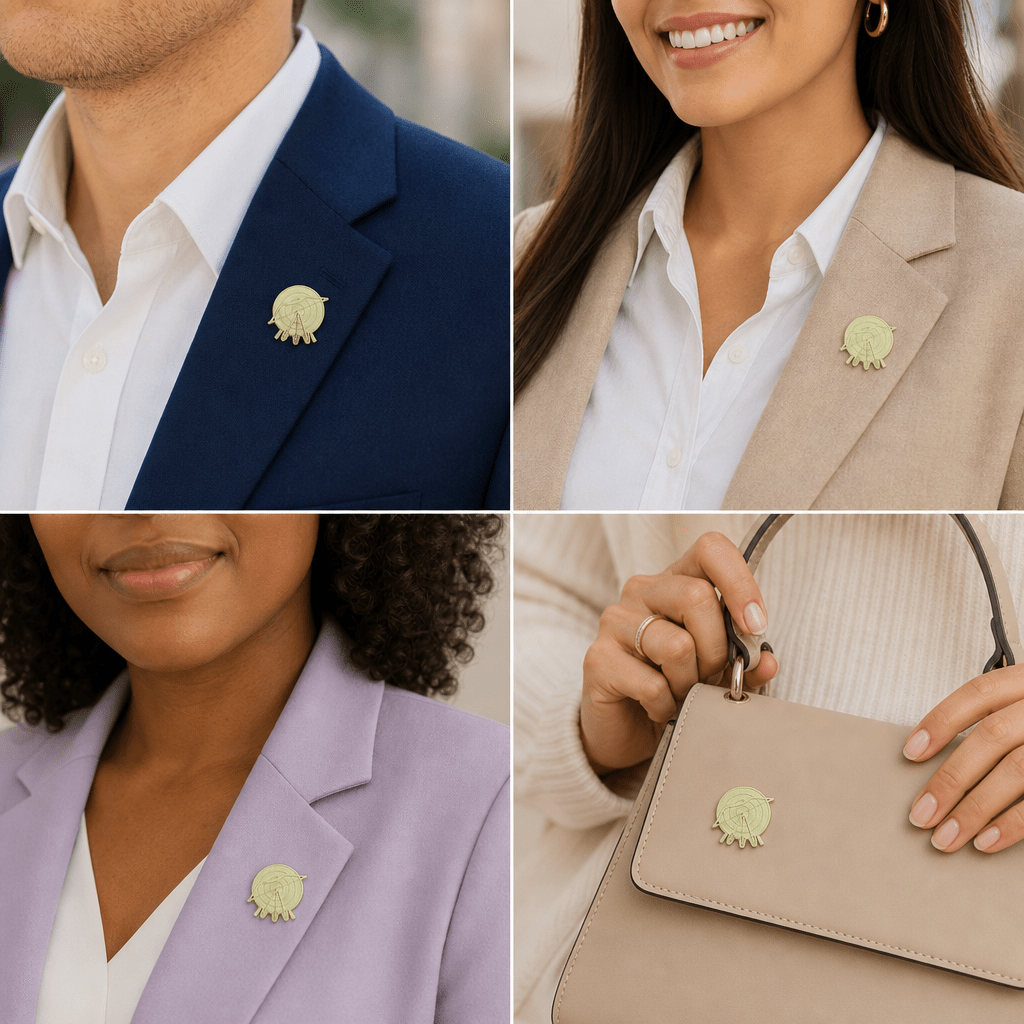 7/8 Inch Gold Archery Chenille Pin - Lapel Pin Corner