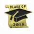 7/8 Inch Gold Graduation Hat & Scroll "Class of 2016" Lapel Pin - Lapel Pin Corner