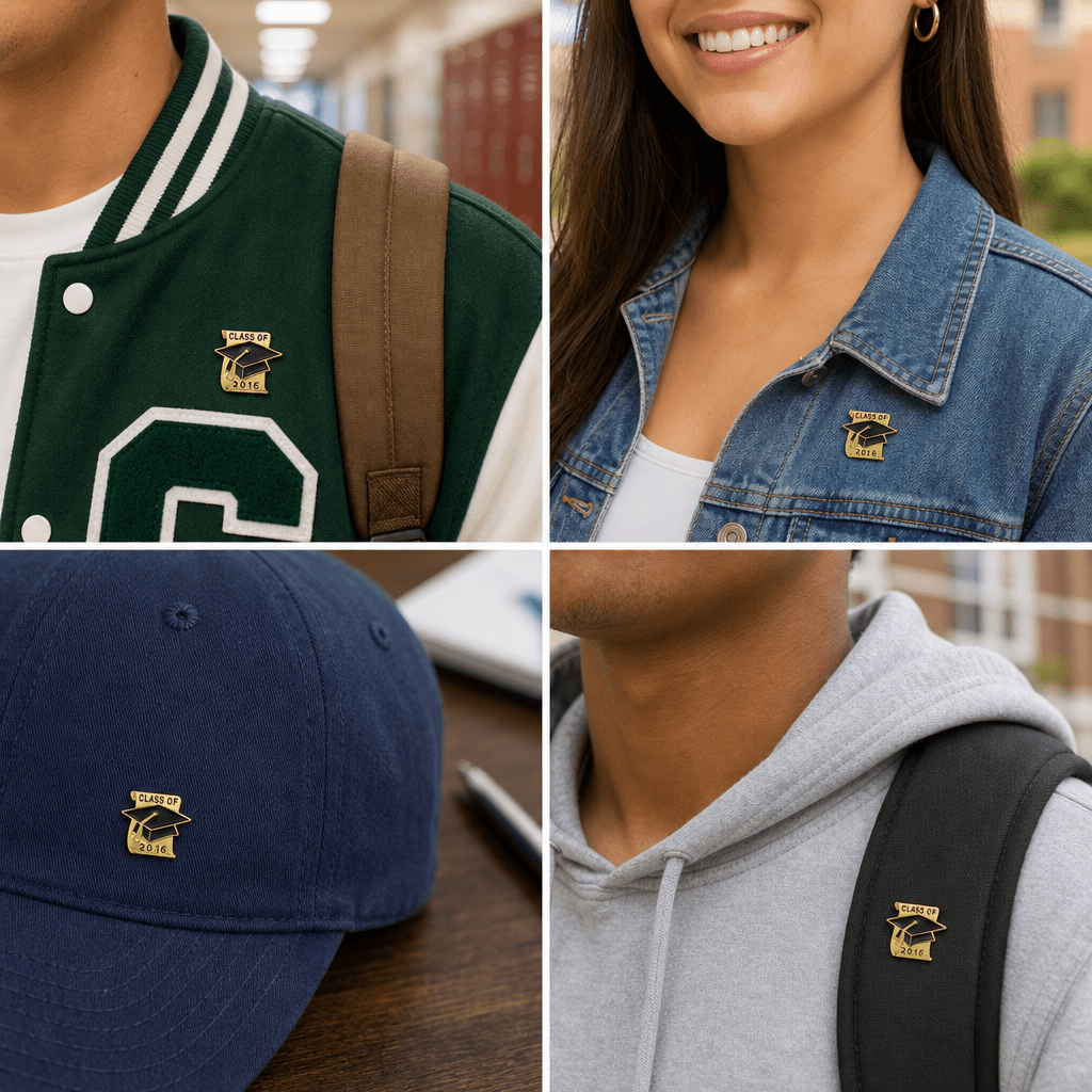 7/8 Inch Gold Graduation Hat & Scroll "Class of 2016" Lapel Pin - Lapel Pin Corner