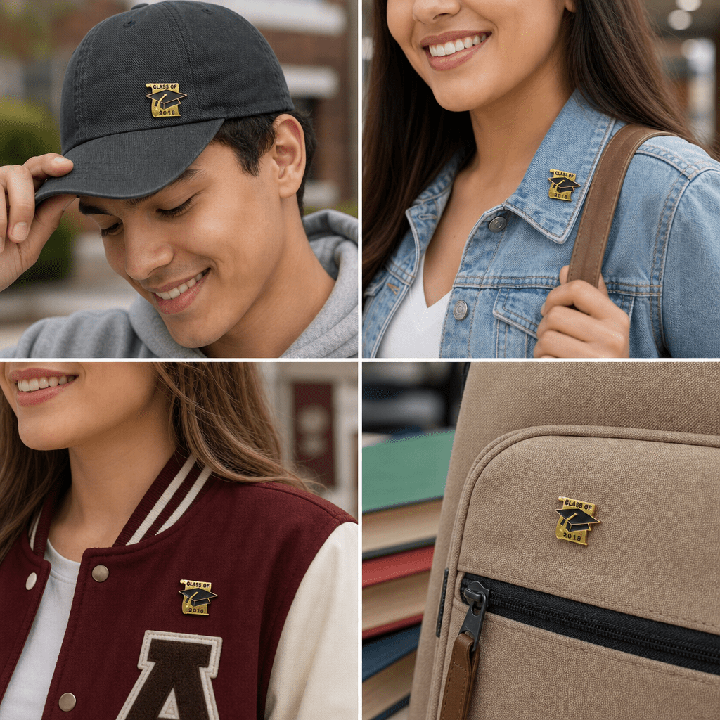 7/8 Inch Gold Graduation Hat & Scroll "Class of 2018" Lapel Pin - Lapel Pin Corner