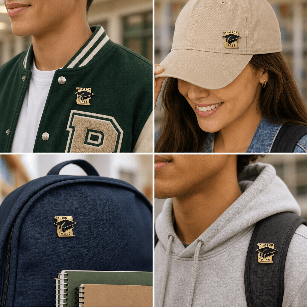 7/8 Inch Gold Graduation Hat & Scroll "Class of 2019" Lapel Pin - Lapel Pin Corner