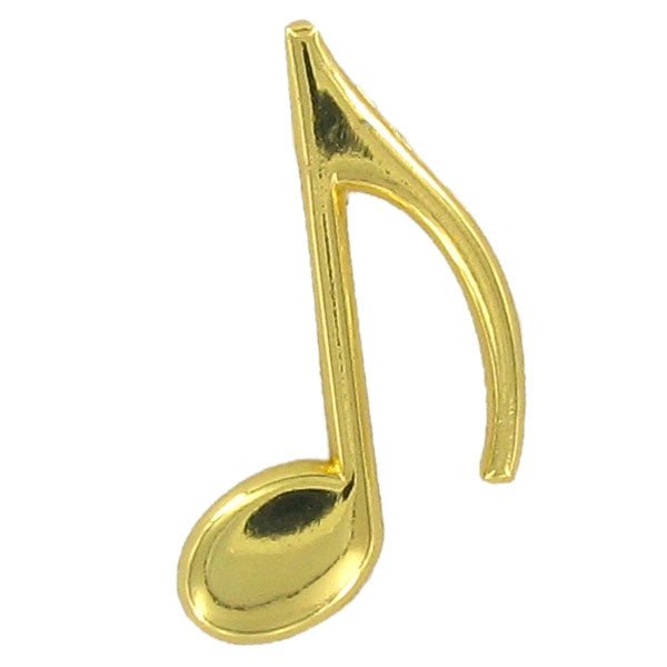 7/8 Inch Gold Polished Music Note Lapel Pin - Lapel Pin Corner