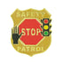 7/8 Inch Gold "Safety Patrol Pin with Stop Sign, Hand Signal, Traffic Light Enameled Lapel Pin - Lapel Pin Corner