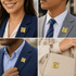7/8 Inch Gold "Student Council" with Columns Gavel and Torch Enameled Lapel Pin - Lapel Pin Corner