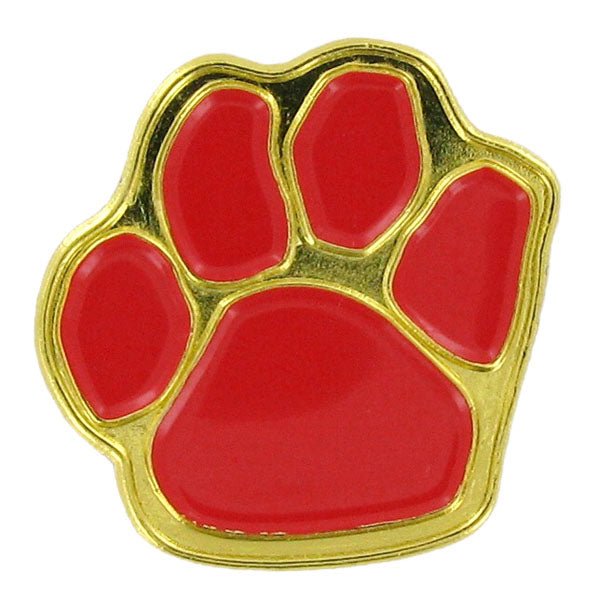 7/8 Inch Paw Print Enameled Lapel Pin - Lapel Pin Corner