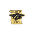 7/8 x 1 Inch Gold Graduation Hat & Scroll "Class of 2021" Lapel Pin-Brooches & Lapel Pins-Lapel Pin Corner