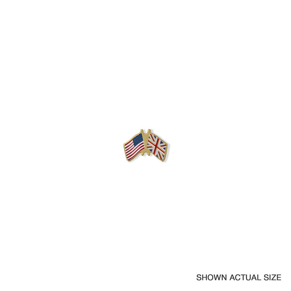 9/16 Inch American-British Flags Enameled Lapel Pin-Brooches & Lapel Pins-Lapel Pin Corner