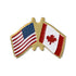 9/16 Inch American-Canadian Flags Enameled Lapel Pin-Brooches & Lapel Pins-Lapel Pin Corner