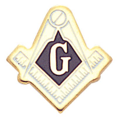 9/16 Inch Gold Masonic Enameled Lapel Pin-Brooches & Lapel Pins-Lapel Pin Corner