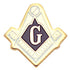 9/16 Inch Gold Masonic Enameled Lapel Pin-Brooches & Lapel Pins-Lapel Pin Corner