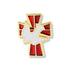 5/8 Inch Gold Enameled Cross with White Dove Lapel Pin-Brooches & Lapel Pins-Lapel Pin Corner