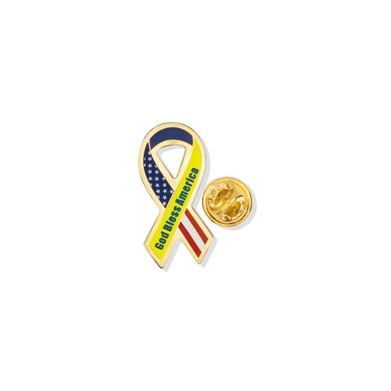 "God Bless America" Patriotic Appreciation Boxed Gift Set-Includes Verse Card, Keychain, and Lapel Pin-Brooches & Lapel Pins-Lapel Pin Corner