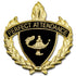 1 Inch Gold "Perfect Attendance" with Lamp of Learning and Wreaths Enameled Lapel Pin-Brooches & Lapel Pins-Lapel Pin Corner