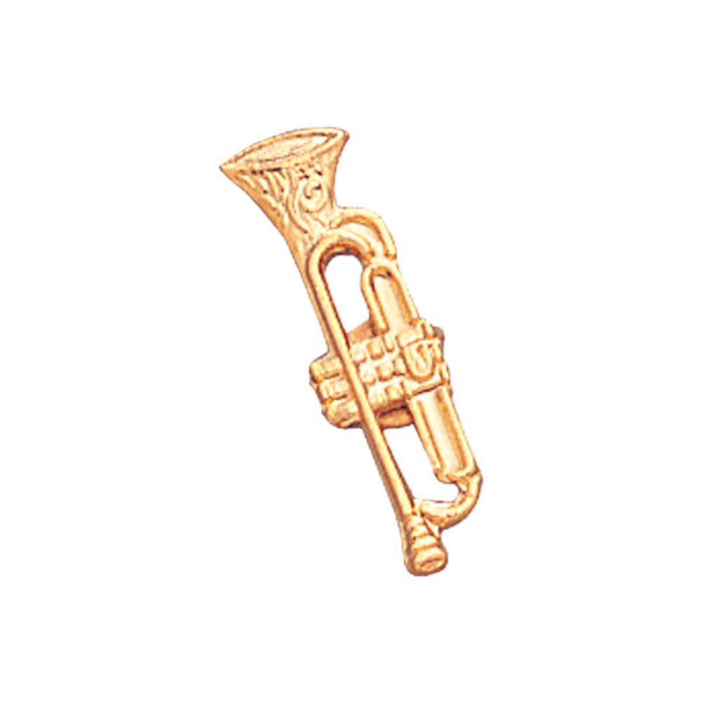 3/4 Inch Gold Musical Trumpet Lapel Pin-Brooches & Lapel Pins-Lapel Pin Corner