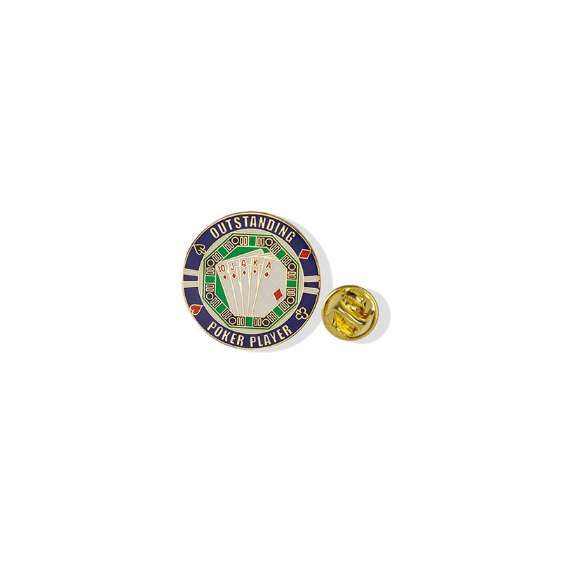 Poker Player Boxed Gift Set in Gold or Silver-Includes Keychain and Lapel Pin-Brooches & Lapel Pins-Lapel Pin Corner