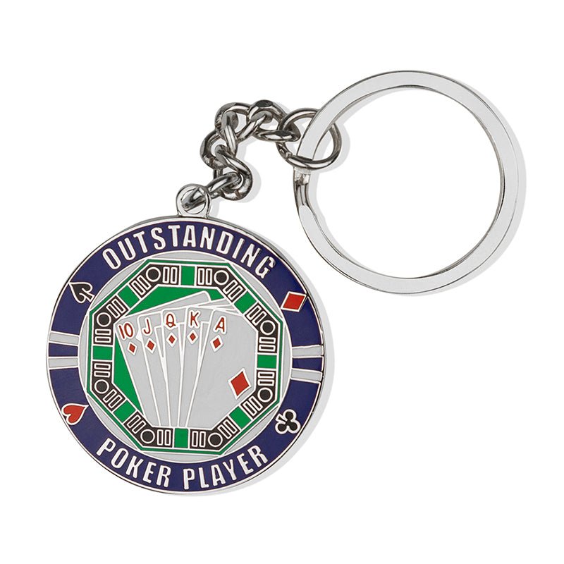 Poker Player Boxed Gift Set in Silver-Includes Keychain and Lapel Pin-Brooches & Lapel Pins-Lapel Pin Corner