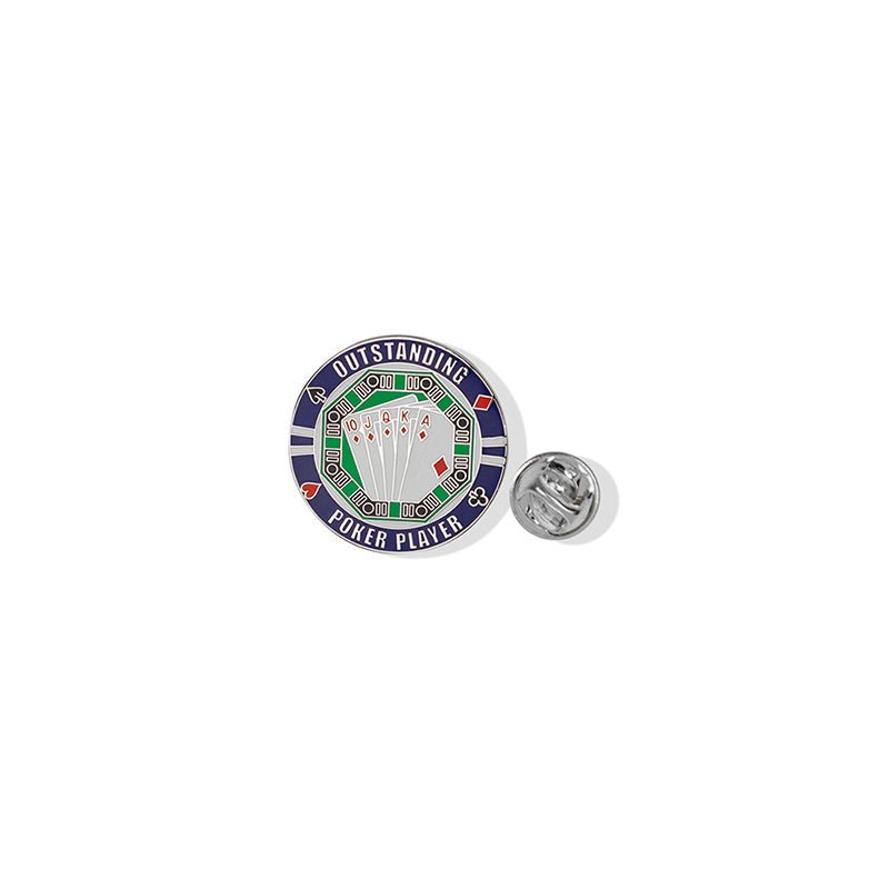 Poker Player Boxed Gift Set in Silver-Includes Keychain and Lapel Pin-Brooches & Lapel Pins-Lapel Pin Corner