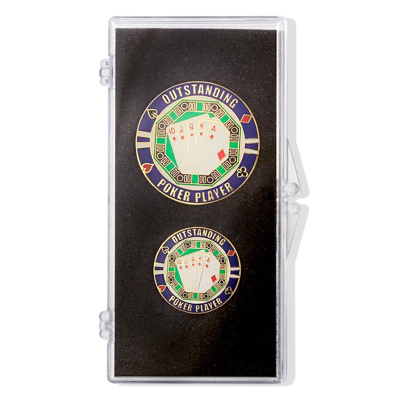 Poker Player Boxed Gift Set in Gold-Includes Coin and Lapel Pin-Brooches & Lapel Pins-Lapel Pin Corner