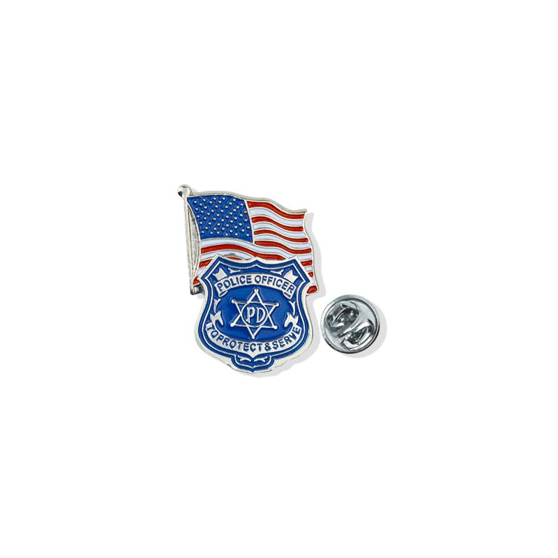Police Officer "Guardian Angel" Appreciation Boxed Gift Set-Includes Verse Card, Keychain, and Lapel Pin-Brooches & Lapel Pins-Lapel Pin Corner