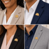 Gold "Change Insures the Future" Chenille Pin - Lapel Pin Corner