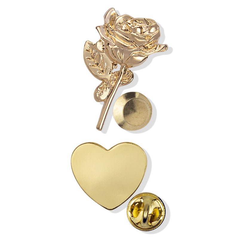 "Heart of Gold" Lapel Pin Appreciation Gift Set - Includes 2 Pins, Greeting Card, and Gift Bag - Lapel Pin Corner