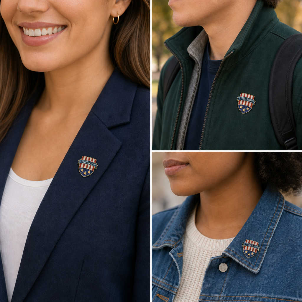 1 Inch Citizenship Enameled Lapel Pin