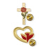 Rose Cross and Red Dove Heart Lapel Pin Appreciation Gift Set - Includes 2 Pins, Verse Card, and Gift Bag - Lapel Pin Corner