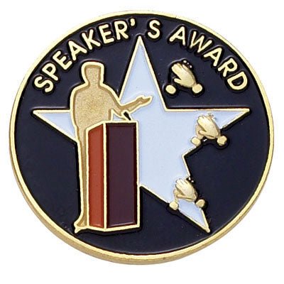 "Speaker's Award" Star Gold Enameled Lapel Pin - Lapel Pin Corner